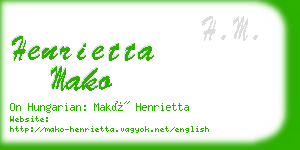 henrietta mako business card